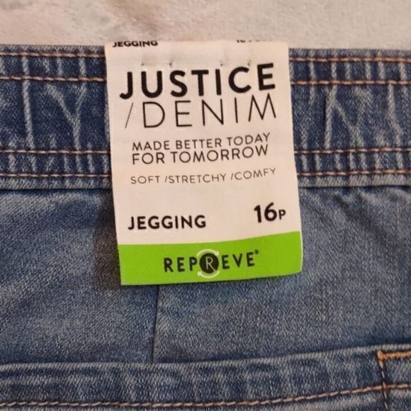 Justice Pull On Elastic Waist Jeggings made with Recycled Plastic Sz 16Plus - Picture 14 of 14